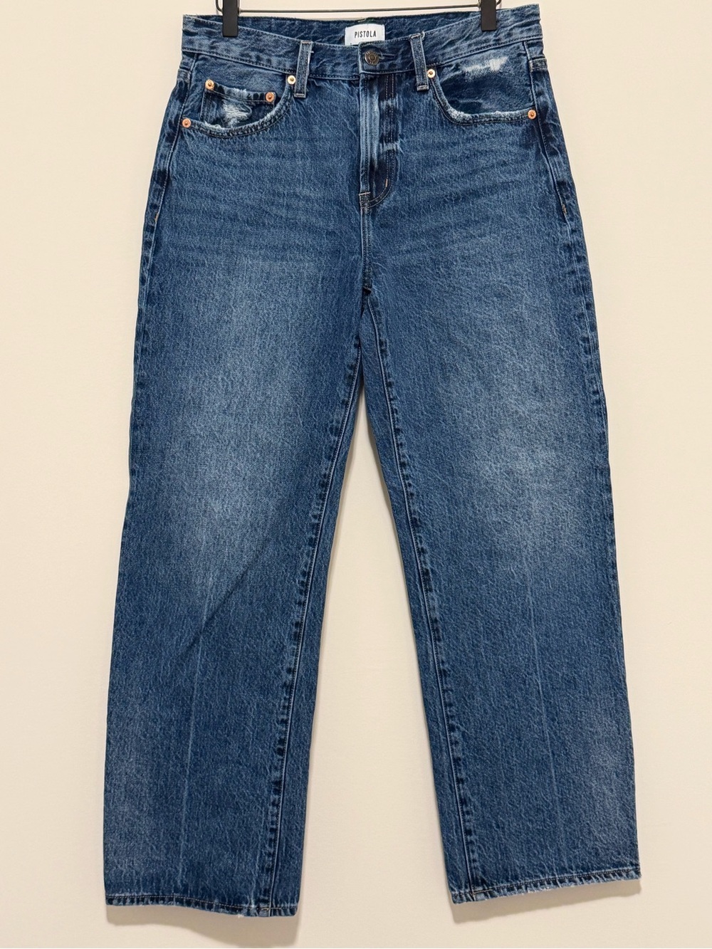 Pistola Size 28 Artisan Lexi Mid Rise Bowed Straight Jean Premium Casual Relaxed